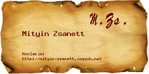 Mityin Zsanett névjegykártya